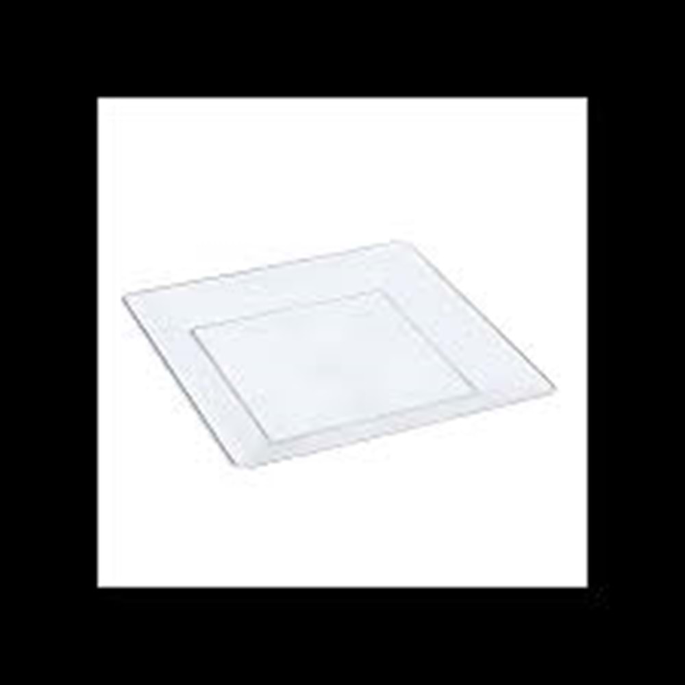 PLASTİK PORSELEN GÖRÜNÜMLÜ KARE BEYAZ 18 CM 10 LU