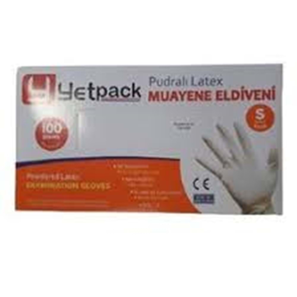 YETPACK PUDRALI S LATEX ELDİVEN 100 LÜ