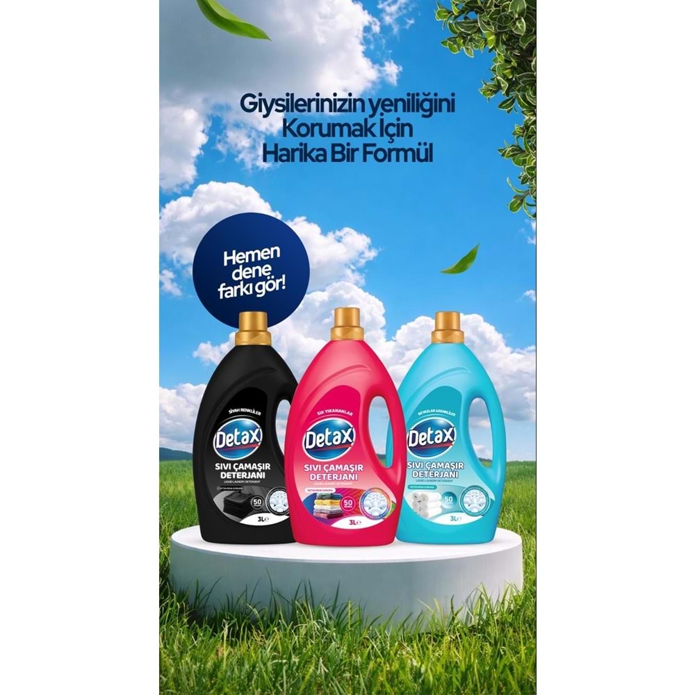 DETAX SIVI ÇAMAŞIR DETERJANI TÜM RENK 3 LT