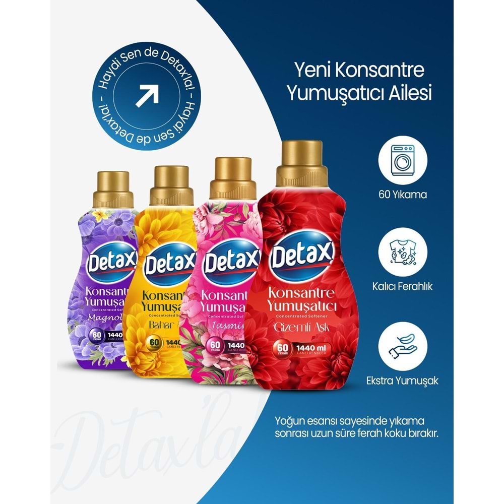 DETAX KONSANTRE YUMUŞATICI JASMİNE 1440ML*8