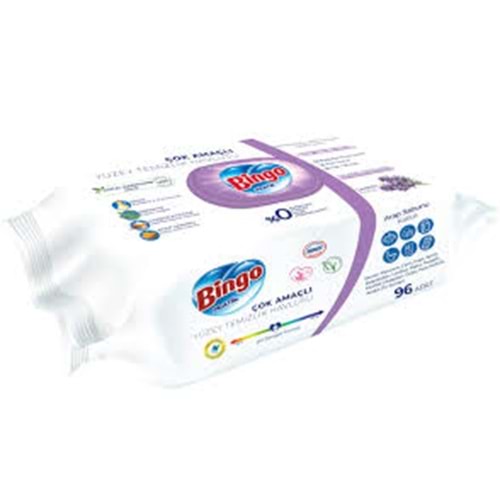 BİNGO LAVANTA ISLAK TEMİZLİK HAVLUSU 96 LI LARGE