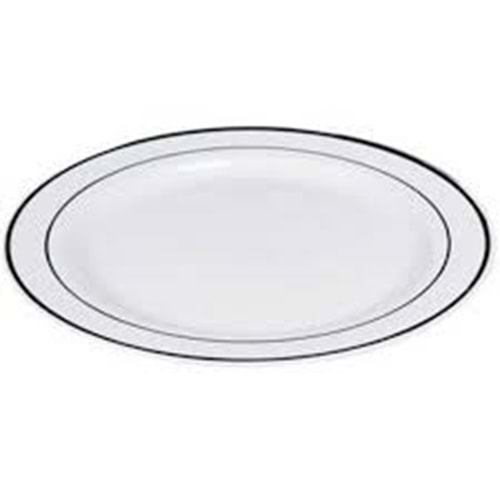 PLASTİK PORSELEN GÖRÜNÜMLÜ YUVARLAK BEYAZ 26 CM 10 LU