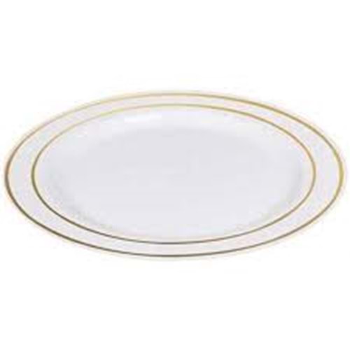 PLASTİK PORSELEN GÖRÜNÜMLÜ YUVARLAK BEYAZ 23 CM 10 LU