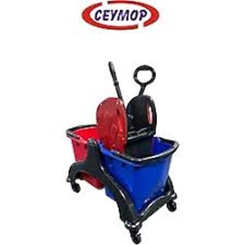 ÇİFT KOVALI TEMİZLİK ARABASI PRESLİ LÜX