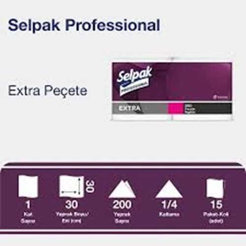 SELPAK NAPKİN PEÇETE 200 LÜ 30*30