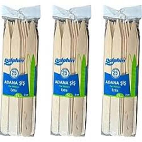 PARLA BAMBU UZUN KALIN ADANA 35 CM ŞİŞ 25 Lİ