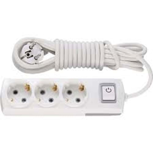 EKO İYİ ANAHTARLI 5 MT 3 LÜ SEYYAR FİŞ