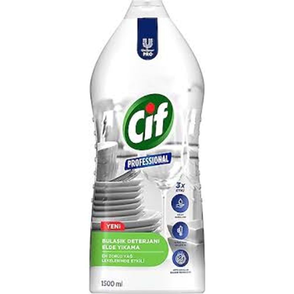 CİF PROFESSIONAL BULAŞIK DETERJANI ELDE YIKAMA 1500 ML