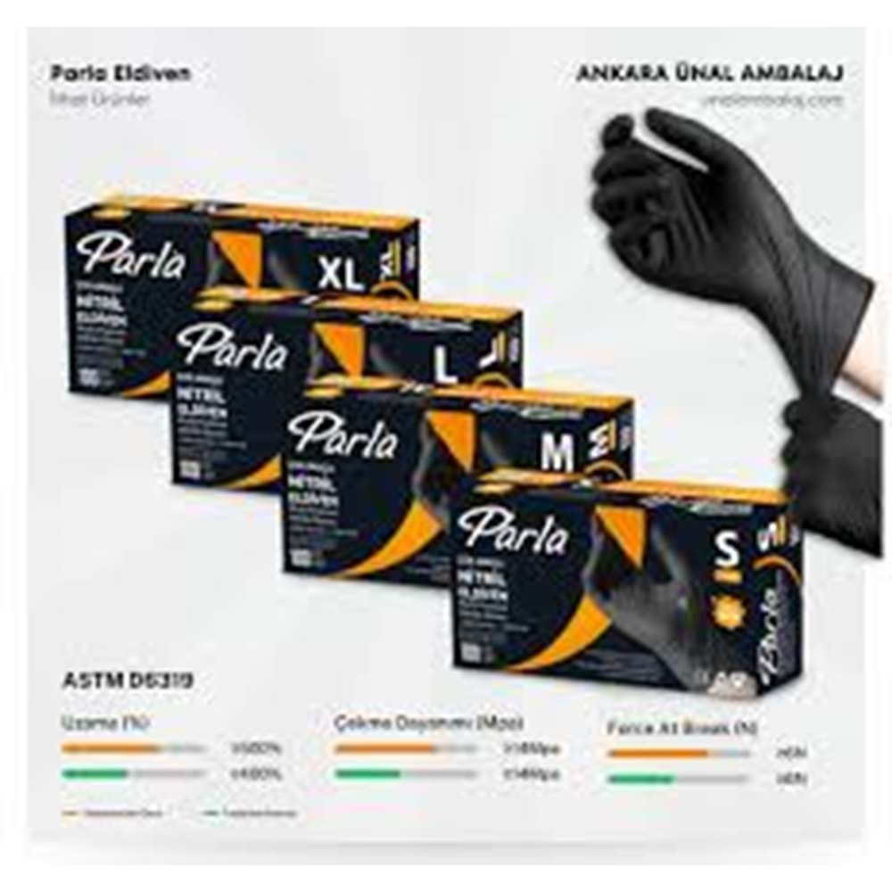 PARLA SÜPERPOWER SİYAH NİTRİL L 50*10