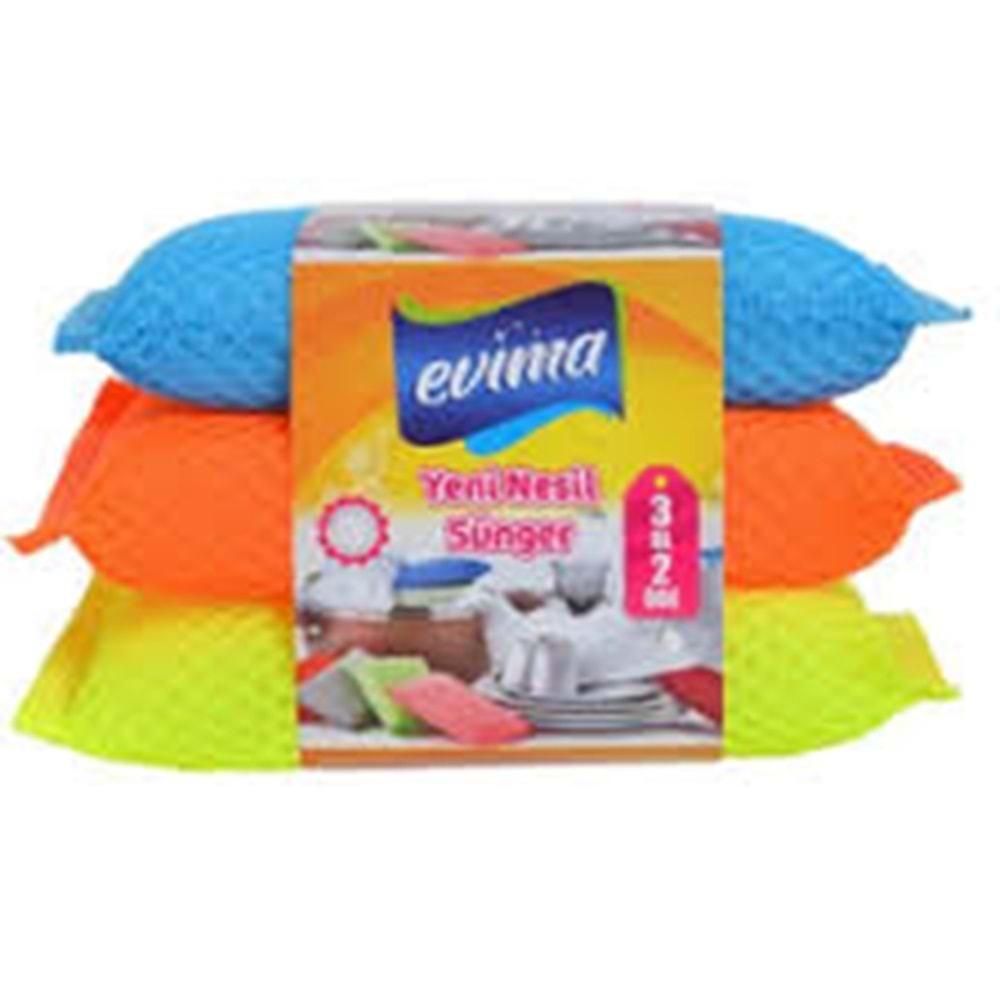 EVİMA FİLELİ SÜNGER 3 LÜ