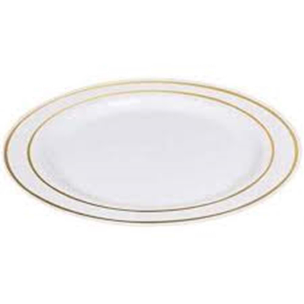 PLASTİK PORSELEN GÖRÜNÜMLÜ YUVARLAK BEYAZ 23 CM 10 LU