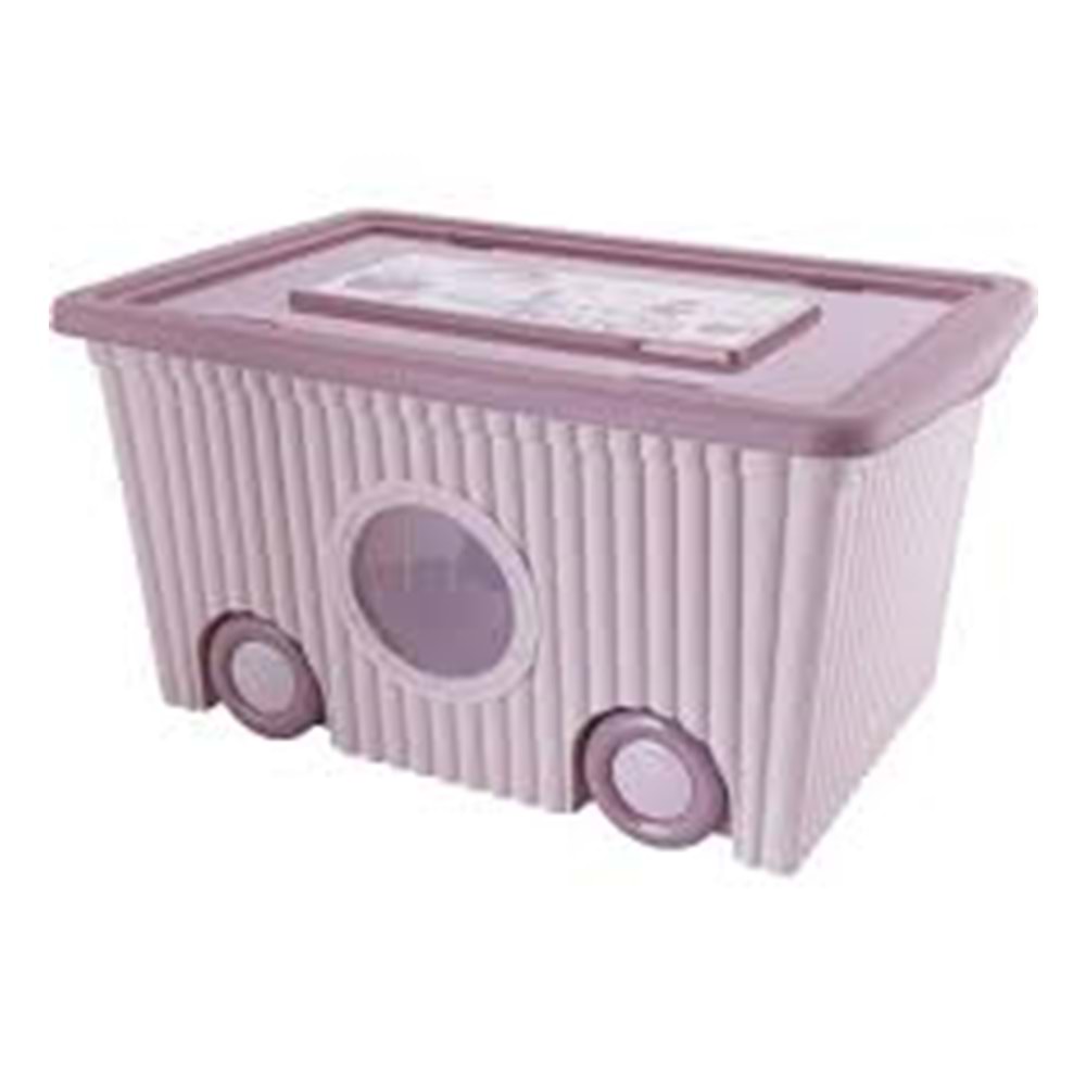 FLORA TEKERLİ OYUNCAK KUTUSU PEMBE F379