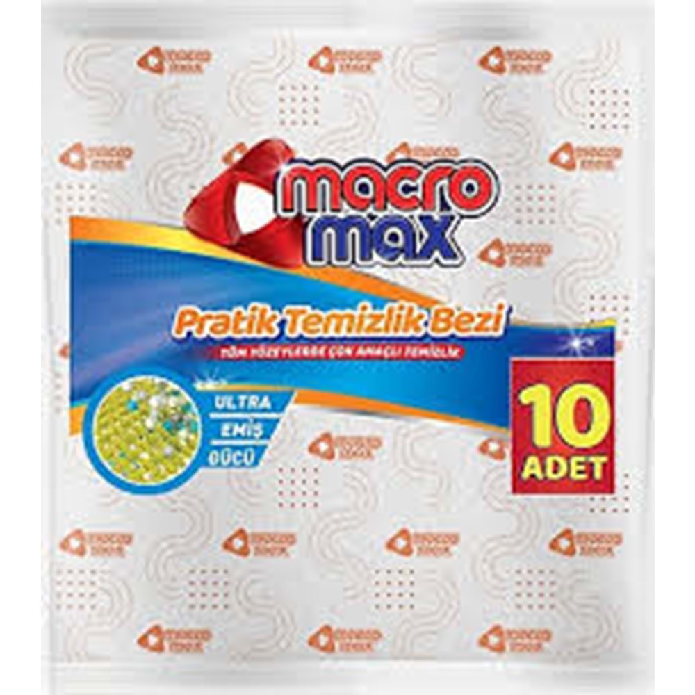 MACROMAX PRATİK TEMİZLİK BEZİ 10 LU