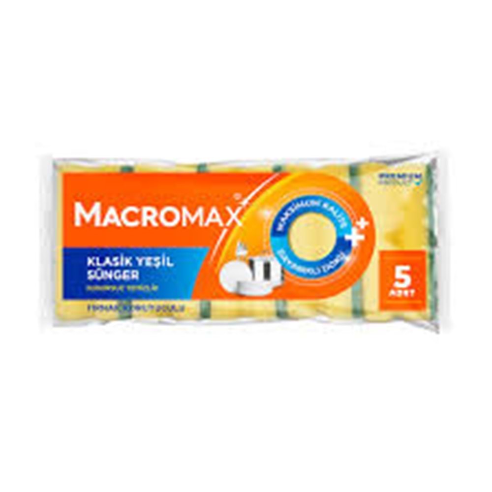 MACROMAX KLASİK YEŞİL SÜNGER 5 Lİ
