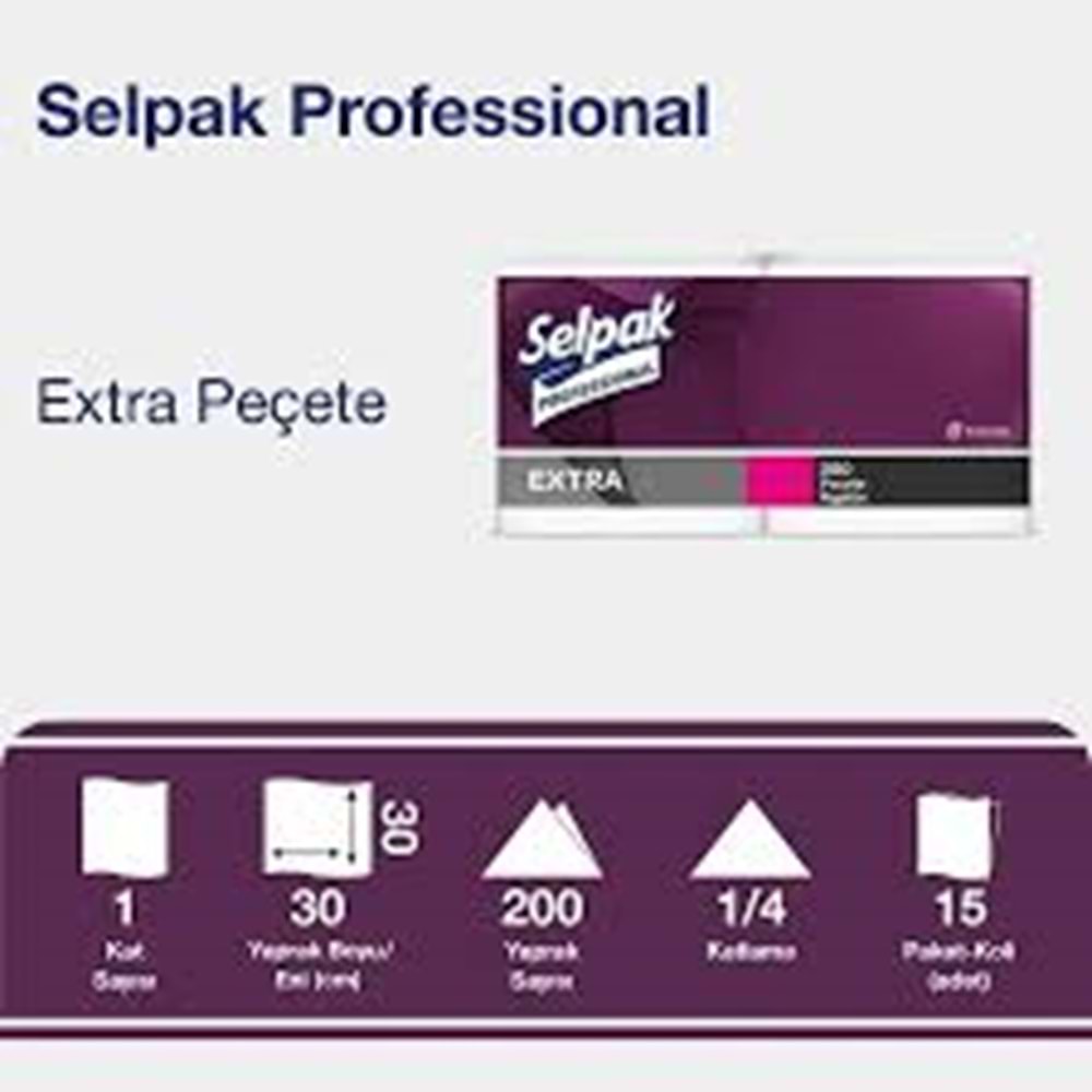 SELPAK NAPKİN PEÇETE 200 LÜ 30*30