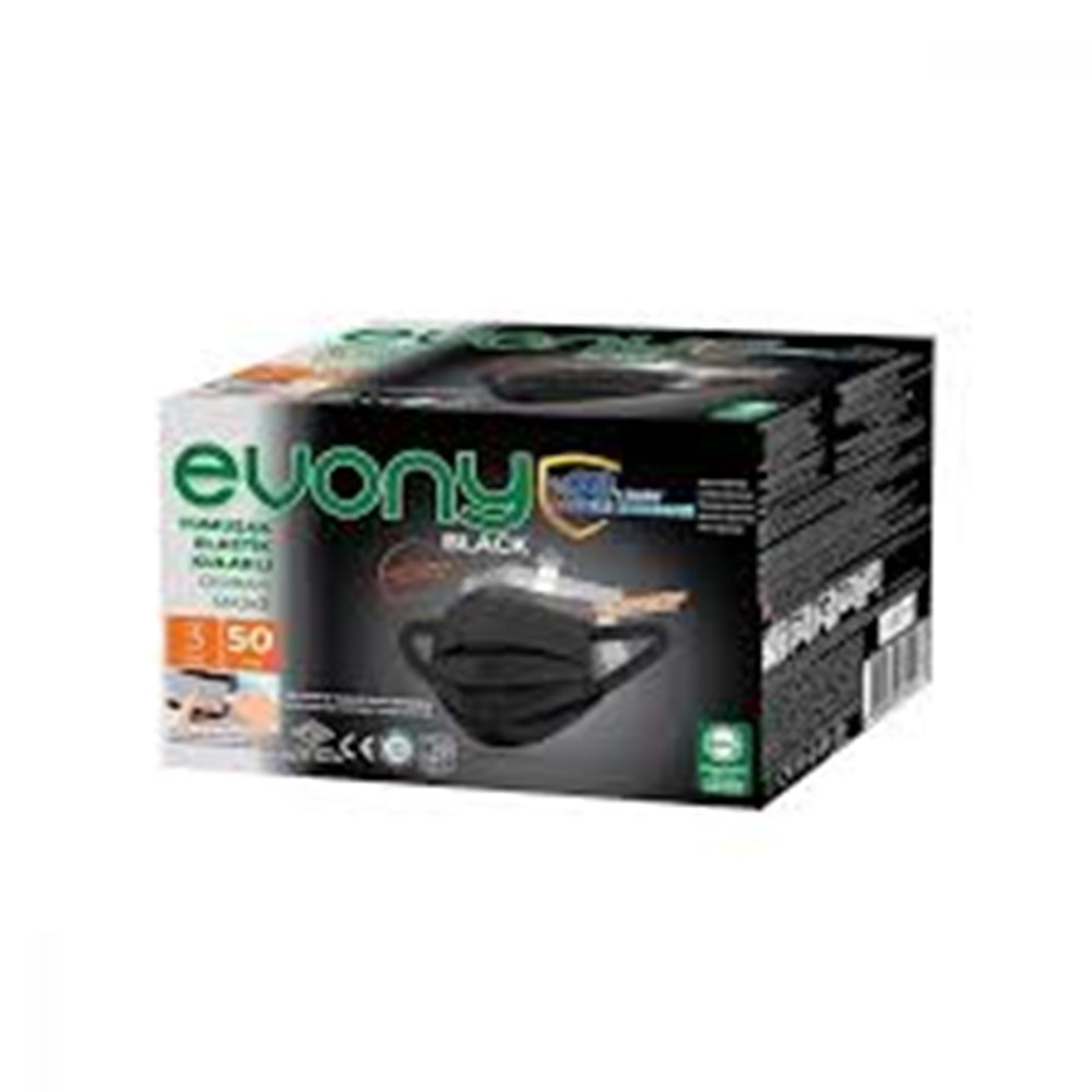 ONLY EVOBEYOND KİDS MASKE SİYAH 50 Lİ