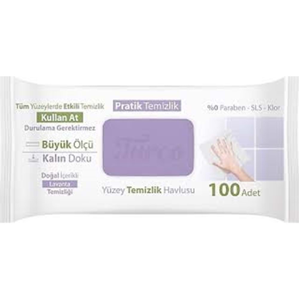 BABY TURCO TEMİZLİK HAVLUSU LAVANTA 100 LÜ