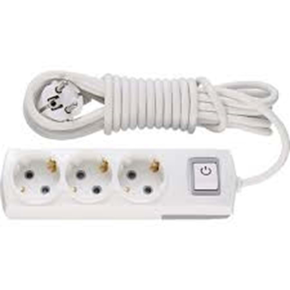 EKO İYİ ANAHTARLI 5 MT 3 LÜ SEYYAR FİŞ